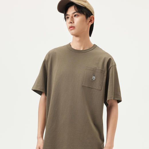 gxg.jeans男装  咖色口袋设计宽松休闲圆领短袖T恤 25年夏热卖 商品图2