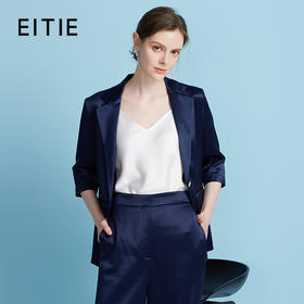 EITIE爱特爱夏季新款通勤纯色五分袖西装外套女7803501