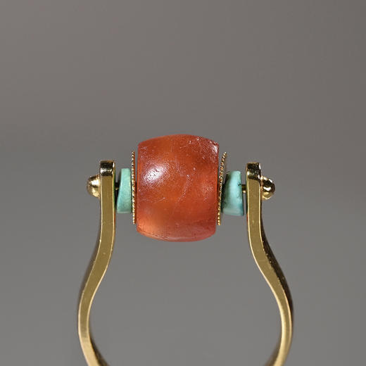 西周玛瑙+战汉绿松石“财源滚滚”戒指 商品图5