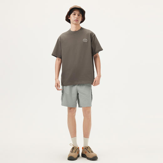 gxg.jeans男装 咖色字母绣花宽松简约圆领短袖T恤 25年夏热卖 商品图3