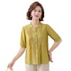 CH25039中年妈妈夏装棉麻套装2025新款中老年宽松短袖气质绣上衣 商品缩略图4