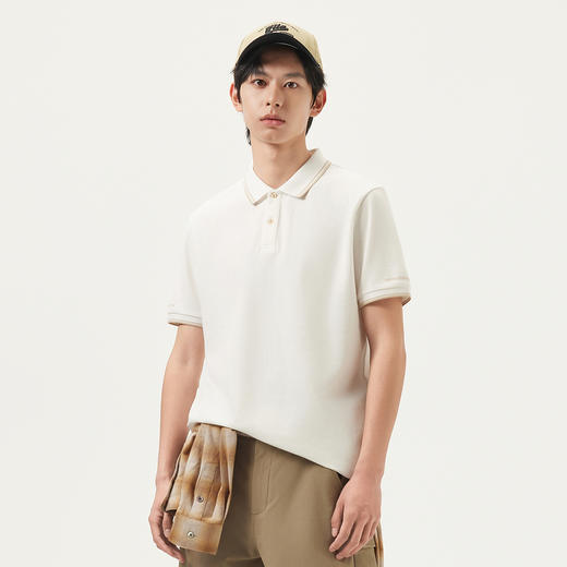 gxg.jeans男装 撞色字母印花男式翻领商务POLO衫男短袖 25夏热卖 商品图2