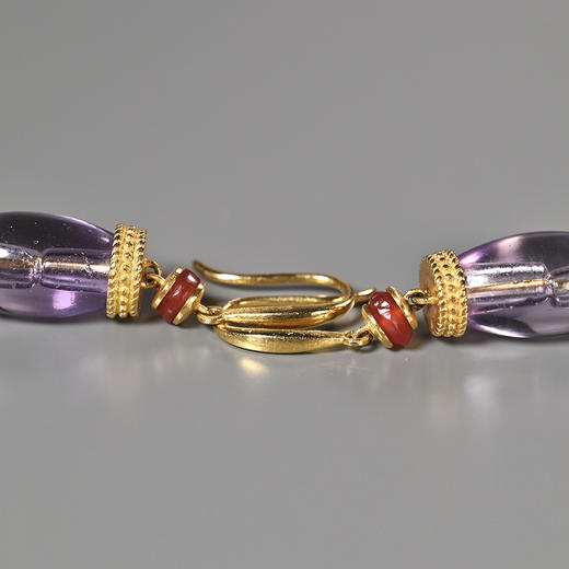 齐国爆闪紫水晶+西亚高古红玛瑙耳环 商品图7