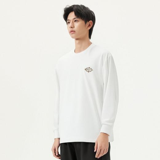 gxg.jeans男装 白色细致绣花基础休闲圆领长袖T恤内搭 25年春热卖 商品图2