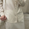 「K」洛诗琳35421法式复古真丝衬衫2025夏季纯色包扣真丝上衣0910 商品缩略图4