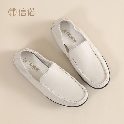 信诺真皮软底爸爸鞋2025年春夏新款透气休闲一脚蹬中年男士豆豆鞋N5C136-83 商品图2