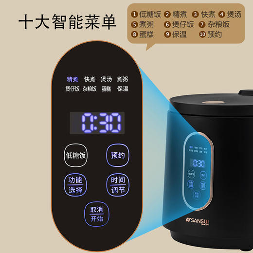 山水（SANSUI）2L迷你智能电饭煲SF-F20C 商品图2