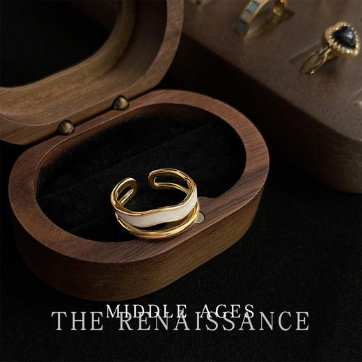 中古风珐琅滴油复古美式叠戴锆石戒指合集虎眼 商品图12