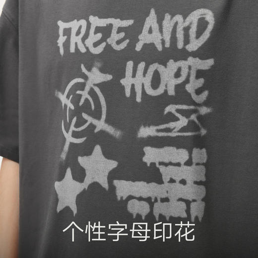 gxg.jeans男装  灰色字母印花潮流时尚宽松圆领短袖T恤 25夏热卖 商品图4