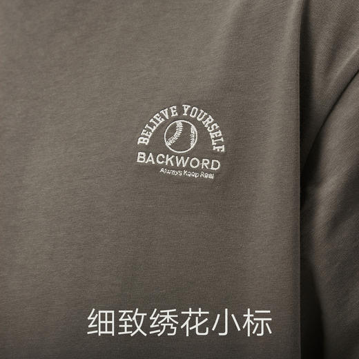 gxg.jeans男装 咖色字母绣花宽松简约圆领短袖T恤 25年夏热卖 商品图4