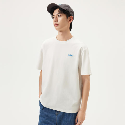 gxg.jeans男装 多色拼接肌理字母点缀简约圆领短袖T恤男 25夏热卖 商品图2