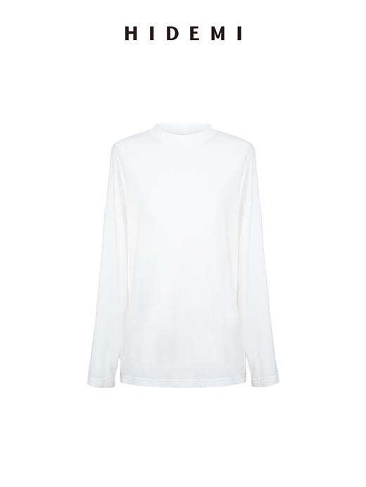 HIDEMI 度假系列甄选超柔婴儿棉极简都会感长袖圆领T恤 白色/海军蓝 商品图11