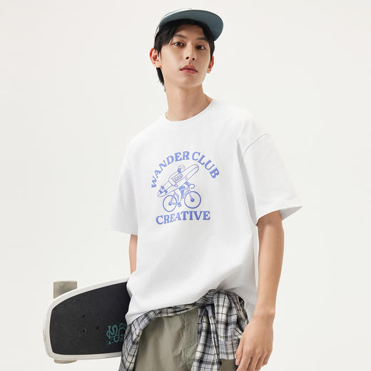 gxg.jeans男装 多色印花简约宽松圆领短袖T男25夏热卖#J25D442077 商品图2