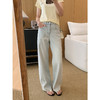 冰川蓝牛仔裤！2025四面弹石墨酵素洗直筒裤夏季镰刀阔腿牛仔！ 商品缩略图7