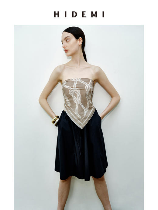 HIDEMI 度假系列极简宽松挺阔可调节橡筋抽绳款时髦中裤 商品图8