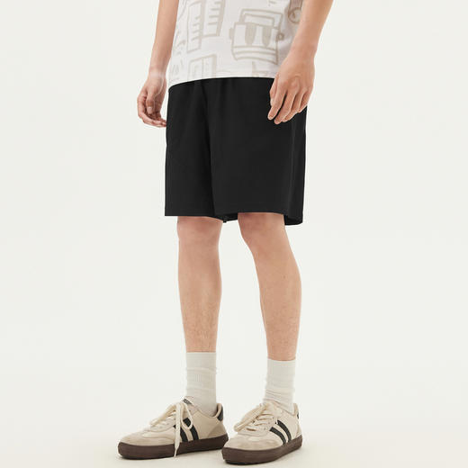 gxg.jeans男装 黑色简约基础宽松直筒休闲短裤男士 25年夏季热卖 商品图1