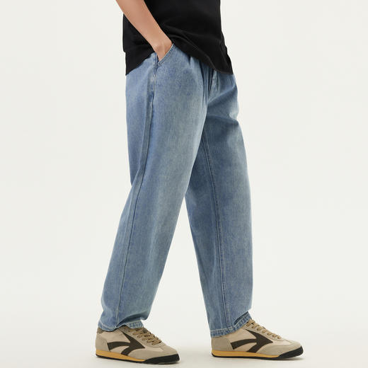 gxg.jeans男装 蓝色水洗松紧腰宽松锥形休闲牛仔长裤 25年夏热卖 商品图1