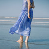 绽放278朵/【入蓝系列】高支苎麻双层系带半身长裙舒适百搭女夏季 商品缩略图0