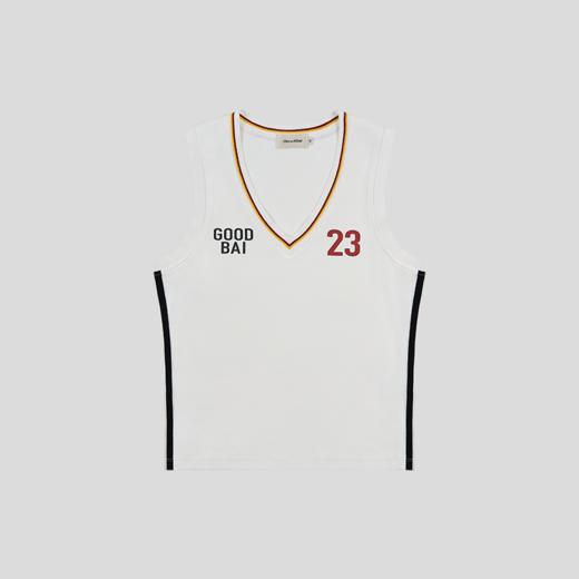 GOODBAI 粗体 23 logo印花彩虹罗纹V领紧身背心 商品图2