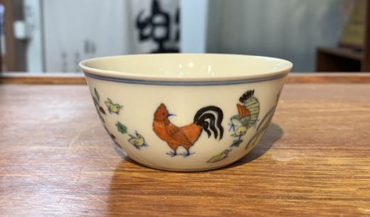 柴窑红泥斗彩鸡缸杯 商品图0