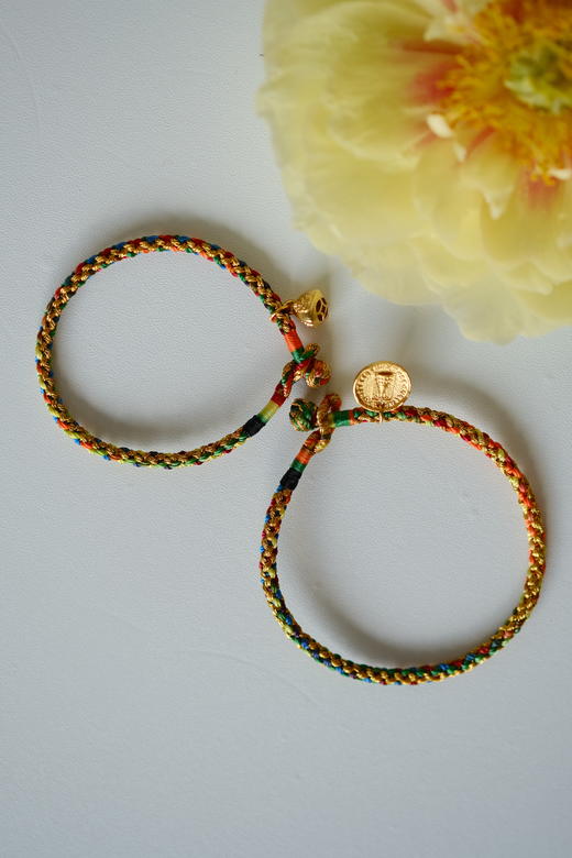 米马杂货 纯手工编制 五彩手机链 925银镀金雷锋塔与粽子 商品图6