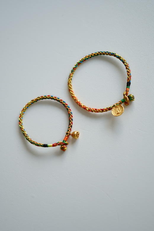 米马杂货 纯手工编制 五彩手机链 925银镀金雷锋塔与粽子 商品图1