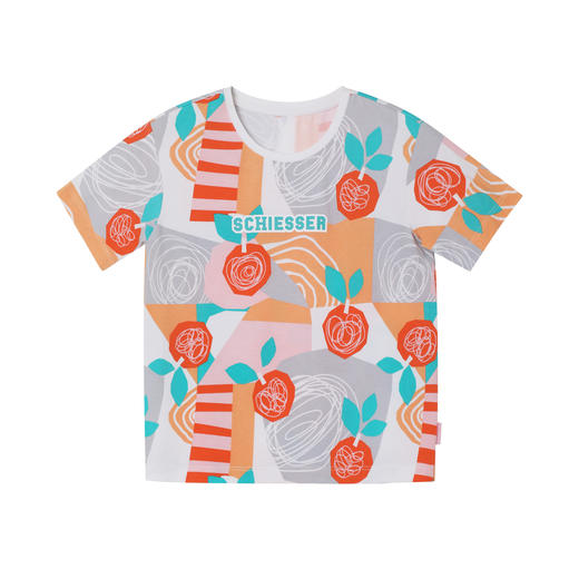 【COOL凉感】SCHIESSER德国舒雅女童抽象几何系列COOLMAX凉感吸湿排汗功能面料短袖长裤套装3F/24318H 商品图1