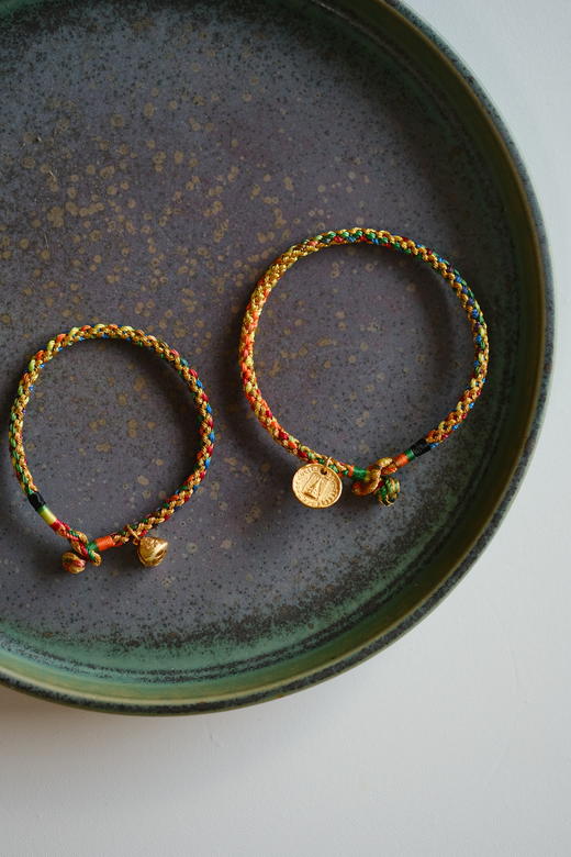 米马杂货 纯手工编制 五彩手机链 925银镀金雷锋塔与粽子 商品图4