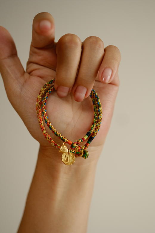 米马杂货 纯手工编制 五彩手机链 925银镀金雷锋塔与粽子 商品图9