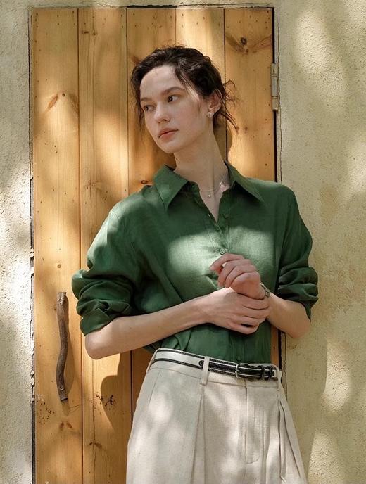 ✨【100%苎麻版松绿衬衫】‼️🌿无苎麻不夏天，前面做了几款苎麻衬衫大受欢迎，这次更加大胆做了松绿色版本，绝了！气质这块妥妥的拿捏！ 商品图8