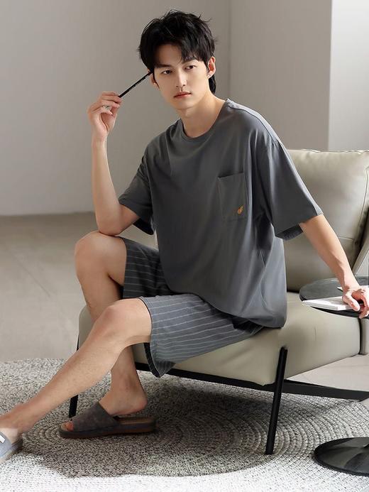 太夸张了‼️真的比裸睡还要舒爽🍃【会“呼吸”莫代尔男士家居服套装】自带凉感面料，承包了整个夏季的睡衣 商品图11