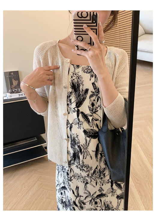 直发【A905】天丝莱赛尔亚麻手工镂空针织空调衫防晒衫 商品图3