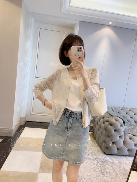 直发【A905】天丝莱赛尔亚麻手工镂空针织空调衫防晒衫 商品图6