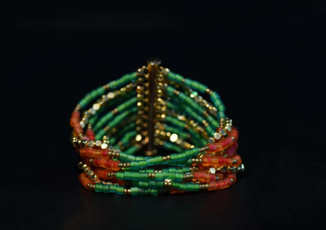 琉璃金珠排扣手链