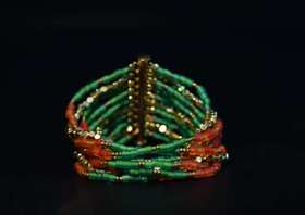 琉璃金珠排扣手链