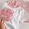 【可爱猫咪图案，清凉舒适面料】女童卡通T恤 夏季宝宝贴布猫咪打底衫 潮儿童韩版夏装-QQ 商品缩略图3