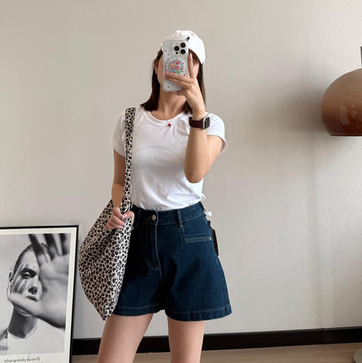 高端款四面弹A字高腰牛仔短裤051306 商品图1