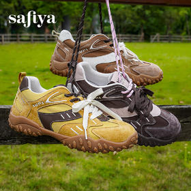 Safiya/索菲娅2025撞色复古双系带透气户外轻便休闲阿甘德训鞋SFD3112426