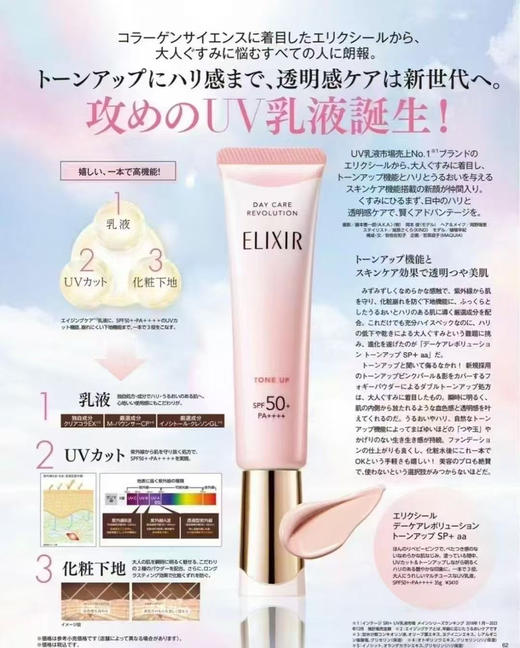 【美肤防晒】elixir怡丽丝尔隔离防晒霜35ml 樱花粉日中乳液润色隔离妆前乳 商品图1