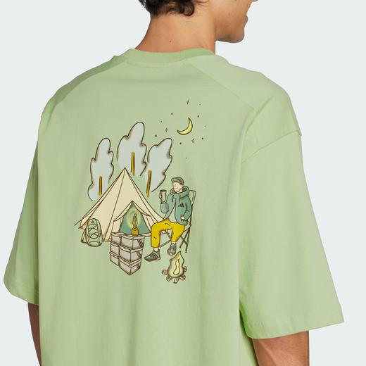 Adidas阿迪达斯CODES DOODLE CAMP T-SHIRT 纯棉运动休闲短袖圆领T恤JJ3970 商品图2