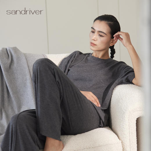 精纺羊绒宽松短袖女套衫SJF97W039N 商品图4