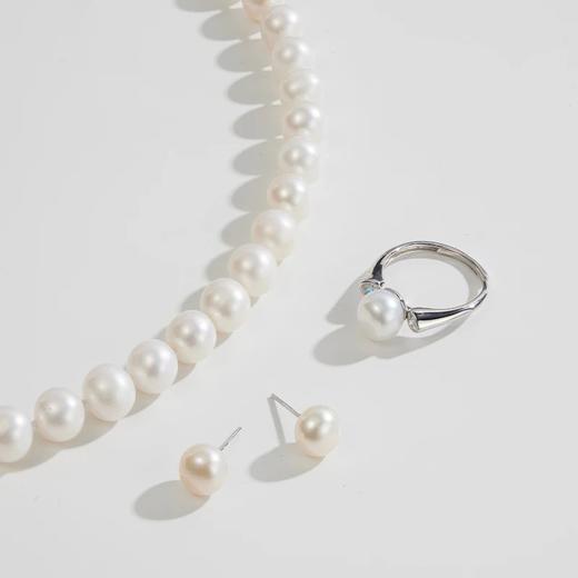 礼兰 【赠胸针+丝巾】淡水珍珠耳钉戒指项链套装 商品图1