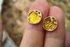 古董科沁金币黄金包镶耳钉 商品缩略图1