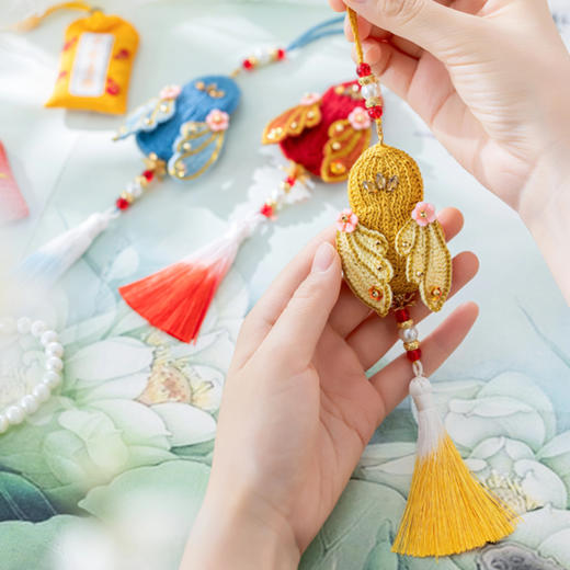 苏苏姐家金蝉福禄香囊手工DIY钩针蕾丝线毛线团礼物挂件材料包 商品图3