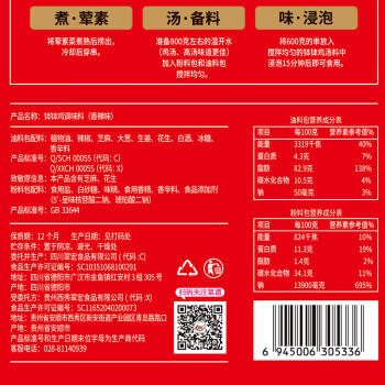 翠宏 调味料 钵钵鸡调料323g 乐山冷锅串串香底料 火锅麻辣烫家用 /粮油调味 /调味品 /复合调味汁 商品图3
