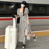 西遇碎花泡泡袖连衣裙女2025年夏季新款开叉收腰系带法式方领裙子SS050718 商品缩略图0