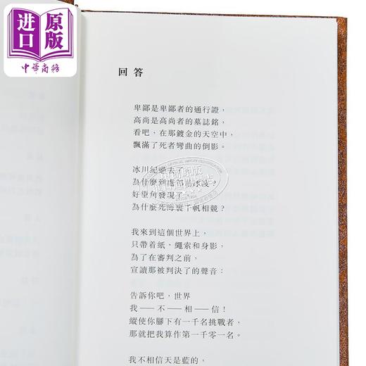 【中商原版】守夜 诗歌自选集1972-2008 港台原版 北岛 香港本事出版社Book Matter 商品图3