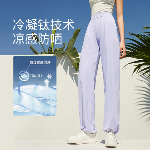 女阔腿裤【德国、日本33国认证】素湃Supield防晒阔腿裤面料柔滑垂顺轻盈舒适高腰设计裤型立体F576 商品图6