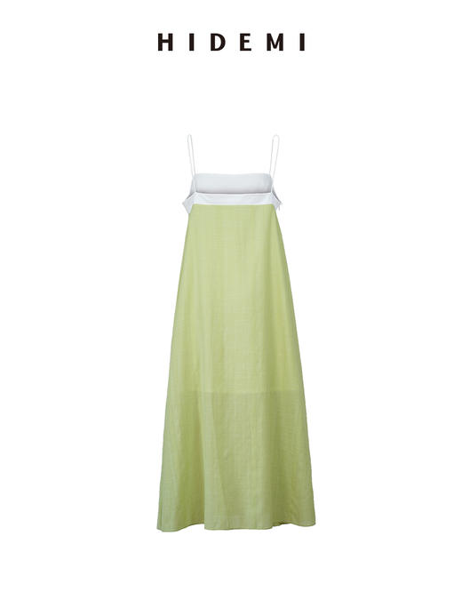 HIDEMI 度假系列进口天丝拼接设计感抹胸式吊带连衣裙 商品图7