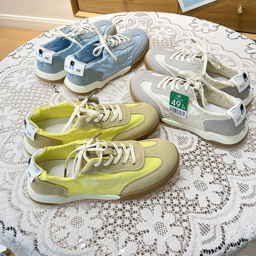 D051417时尚拼色阿甘鞋女2025夏季新款芭蕾德训鞋运动休闲鞋 商品图0